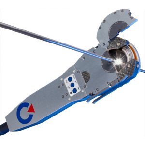 MW closed chamber welding head for orbital welding